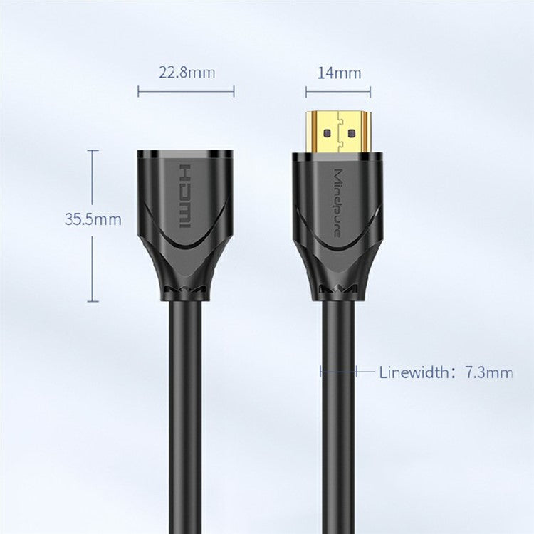 MINDPURE AD002 0.5m 4Kx2K 60Hz HDMI 2.0 Gold Plated Plug Male to Female Extension Cable