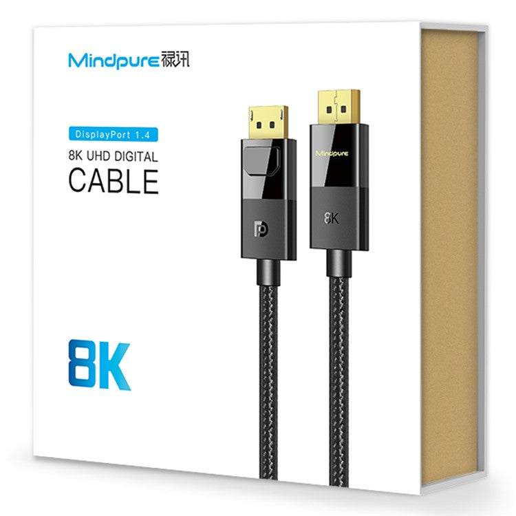 MINDPURE DP002 2m Displayport 1.4 Cable 32.4Gbps 8K 60Hz DP to DP Male to Male Wire
