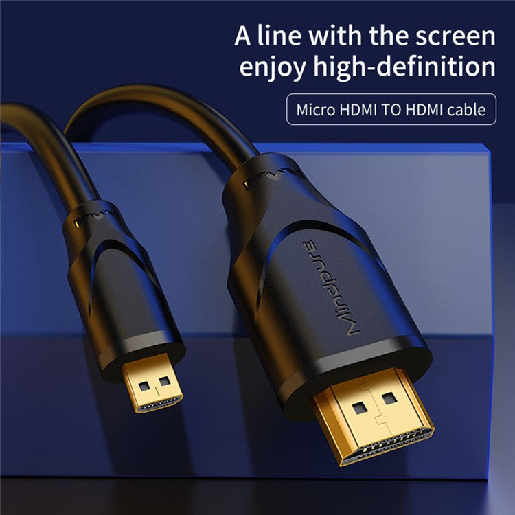 MINDPURE AD015 1m 4K 60Hz HDMI to Micro HDMI Male to Male Adapter Cable for Camera / Tablet / Laptop