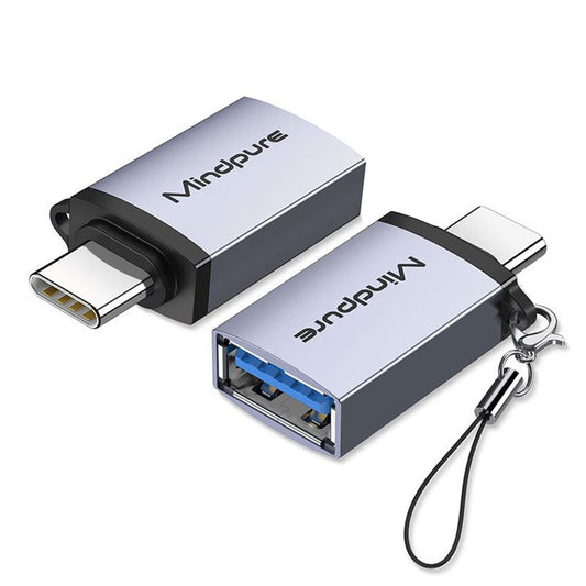 MINDPURE USB 3.2 Gen2 / Type-C Mini Converter OTG Adapter with Anti-Loss Lanyard - AD56 / Type-C to USB