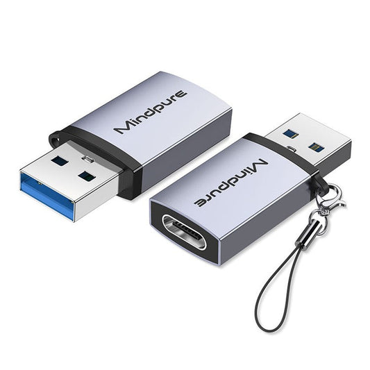 MINDPURE USB 3.2 Gen2 / Type-C Mini Converter OTG Adapter with Anti-loss Lanyard - AD55 / USB to Type-C