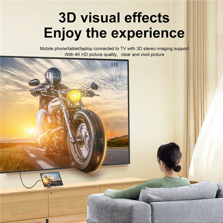MINDPURE AD057 1.8m Type-C to HDMI 4K 60Hz 3D Visual Effect HD Video Converter Cable