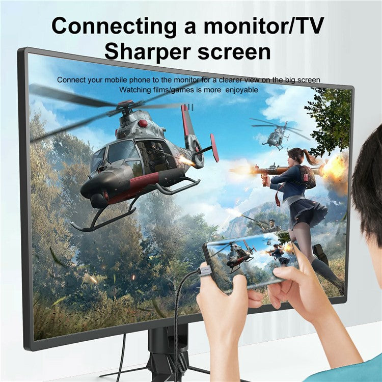 MINDPURE AD057 1.8m Type-C to HDMI 4K 60Hz 3D Visual Effect HD Video Converter Cable