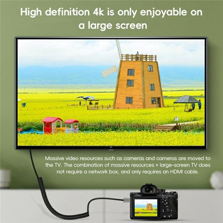 0.2m Straight Mini HDMI Male to HDMI Female Adapter Cable HD Video Connection Wire