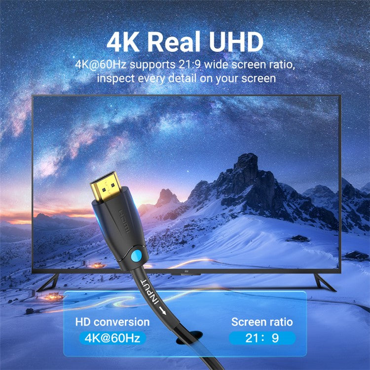 VENTION AAMBH 2m HDMI Male to Male HD Video 3D Movie Cable Engineering HDMI Cable - Black