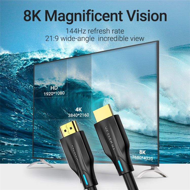 VENTION AANBH AAN Series 2m 8K HDMI Cable Male to Male 48Gbps High Speed HDR HDMI Cable for HDTV PC Xbox Laotop