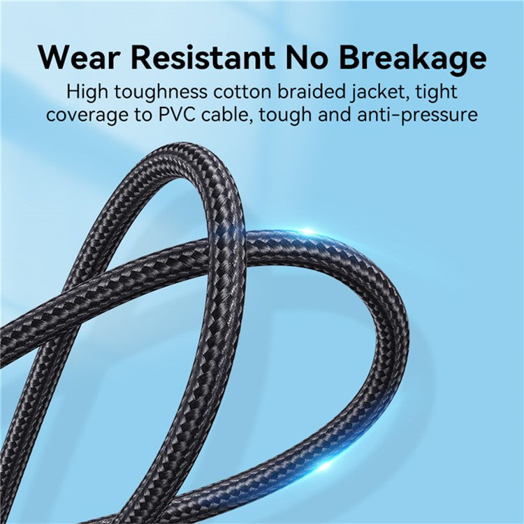 VENTION ALGLI 3m HDMI-A Male to Male 8K HD Cable Aluminum Alloy Cotton Braided HDMI Wire - Blue