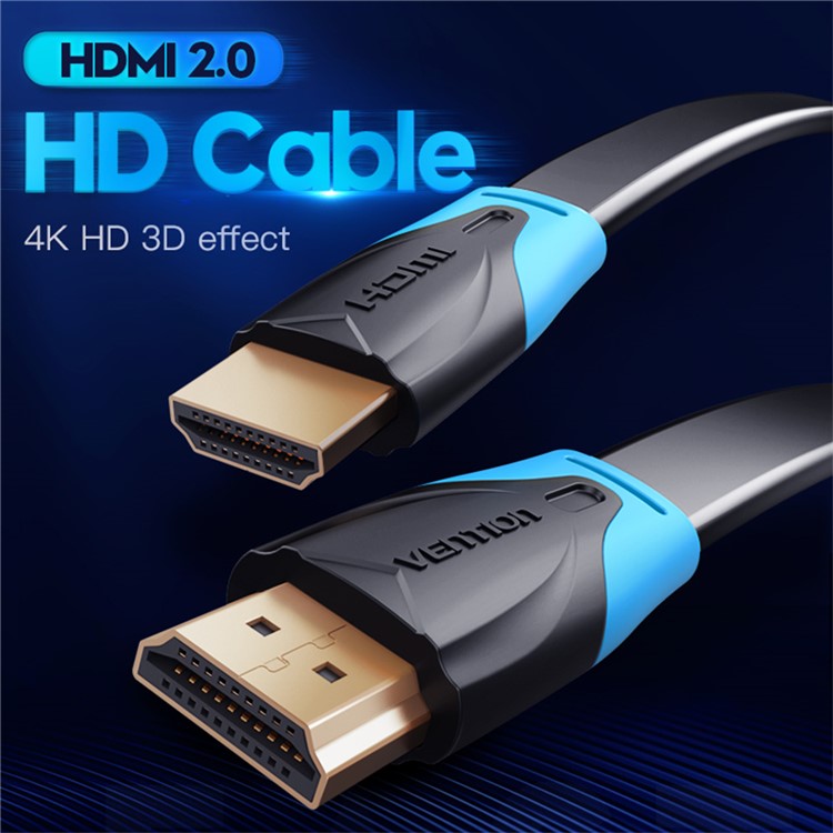 VENTION VAA-B02-L100 1m HDMI Cable 4K 60Hz HD Male to Male Flat Cord for Projector TV Box Monitor