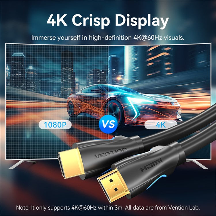 VENTION AAHBF AAH Series 1m HDMI Cable 4K Male to Male Cord for Laptops Projectors Xbox TV