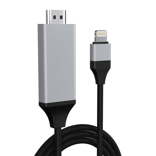 2M Lightning to HDMI HDTV TV AV Cable Cord Adapter 1080P Digital AV Adapter Sync Screen Connector for iPhone//iPad/iPod on TV/Projector/Monitor - Grey/Black