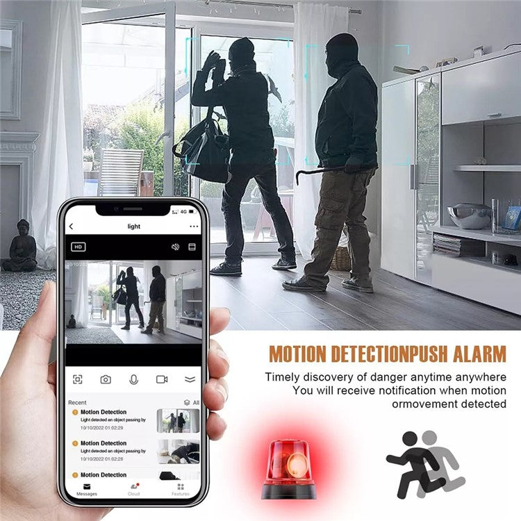 15W Wireless Charger Clock Alarm 4K WiFi Security Camera with Motion Detection - Black