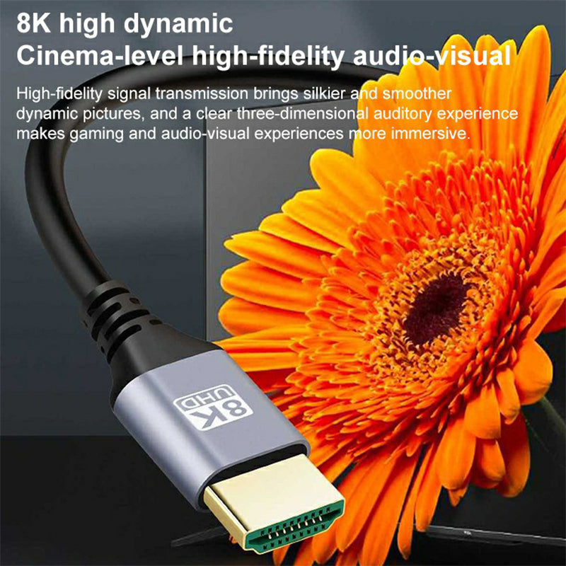 1m HDMI Male to Male 8K High Fidelity Extension Cable for HDTV Projector (Down to Down Angled)