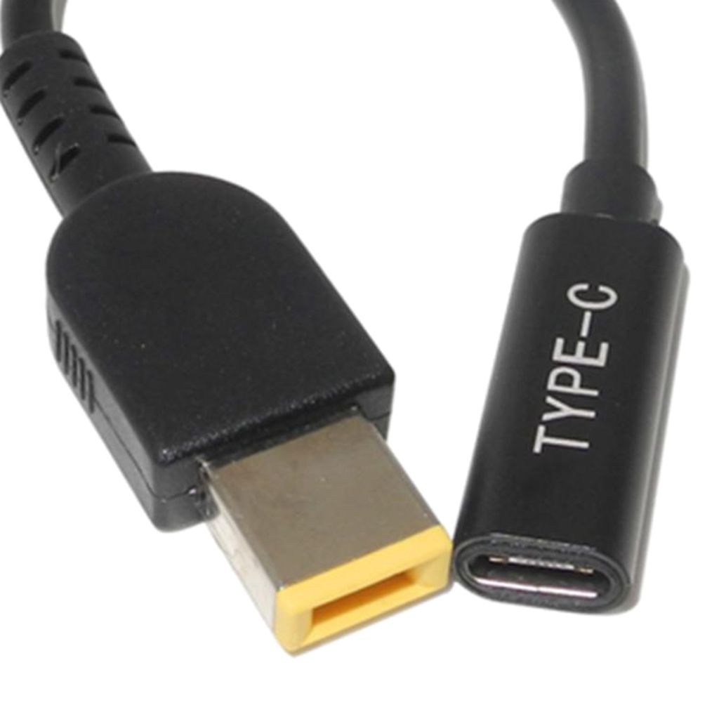 Power Adapter Cable USB Type-C Female To Square Plug Charger For Lenovo