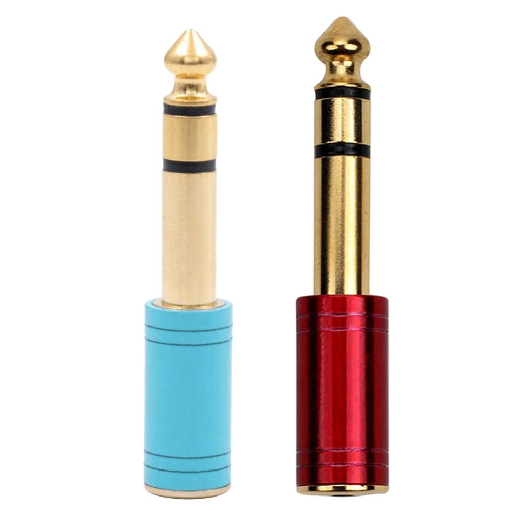 Metal 3.5mm Female to 6.5 Male Audio Stereo Headset Adapter Converter Red