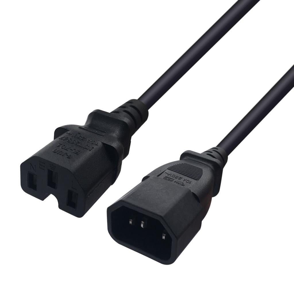 IEC 320 C14 Male to C15 Female Power Extension Cable Replacement 100cm