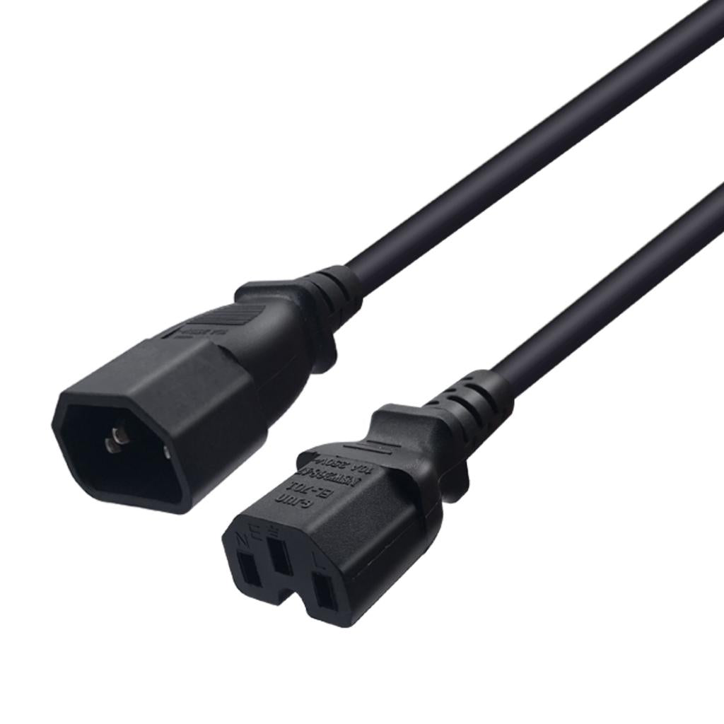 IEC 320 C14 Male to C15 Female Power Extension Cable Replacement 100cm