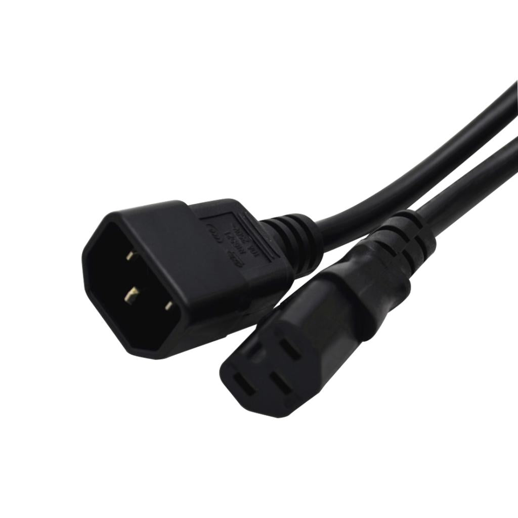 IEC 320 C14 Male to C15 Female Power Extension Cable Replacement 100cm