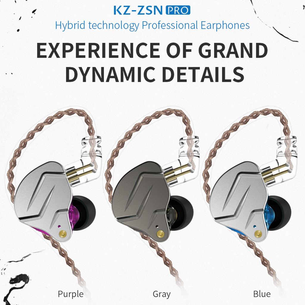 BA+DD In Ear Earphone Hybrid Headset HIFI Noise Cancelling Earbuds Blue