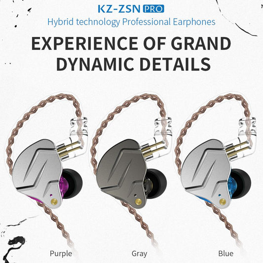 BA+DD In Ear Earphone Hybrid Headset HIFI Noise Cancelling Earbuds Blue