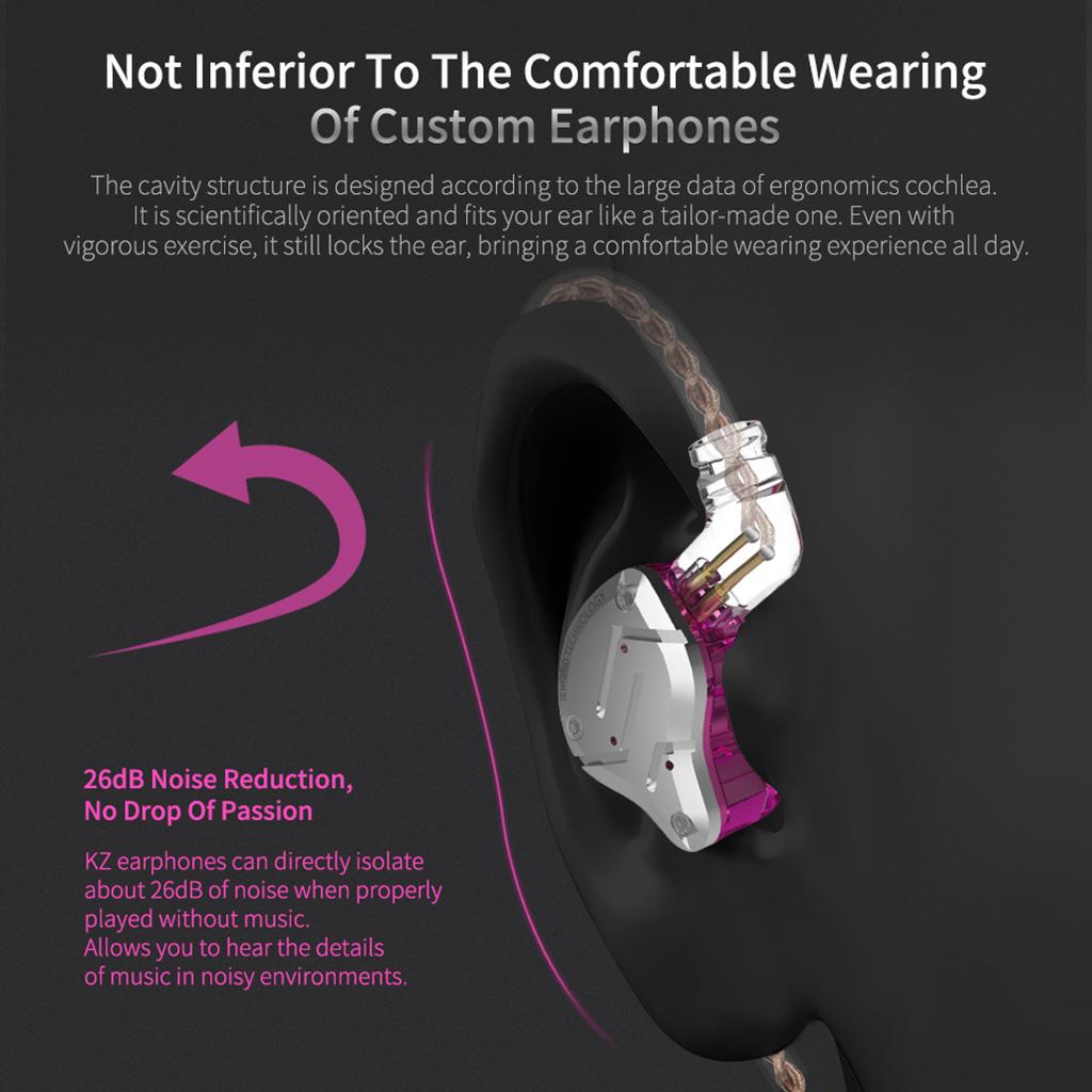 BA+DD In Ear Earphone Hybrid Headset HIFI Bass Noise Cancelling Black