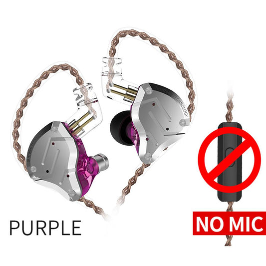 BA+DD In Ear Earphone Hybrid Headset HIFI Bass Noise Cancelling Purple