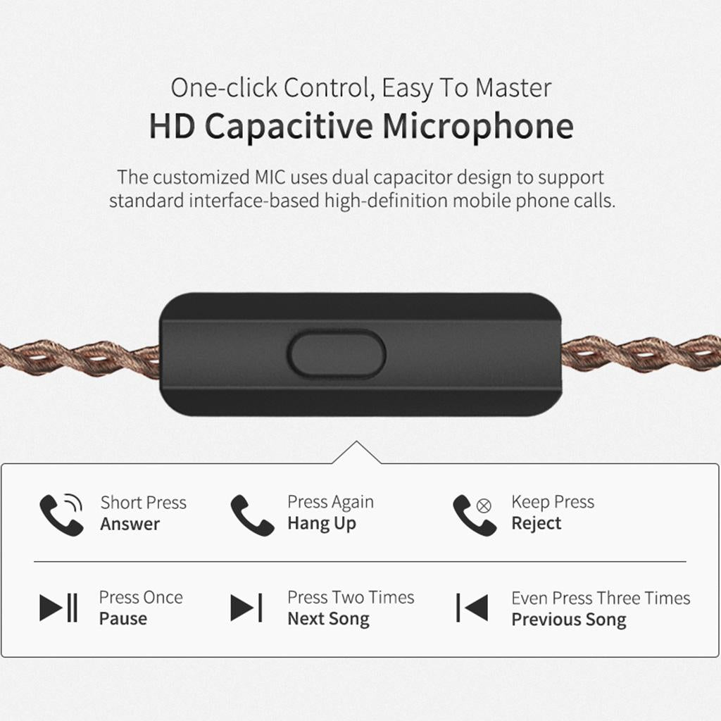 BA+DD In Ear Earphone Hybrid Headset HIFI Bass Noise Cancelling Purple