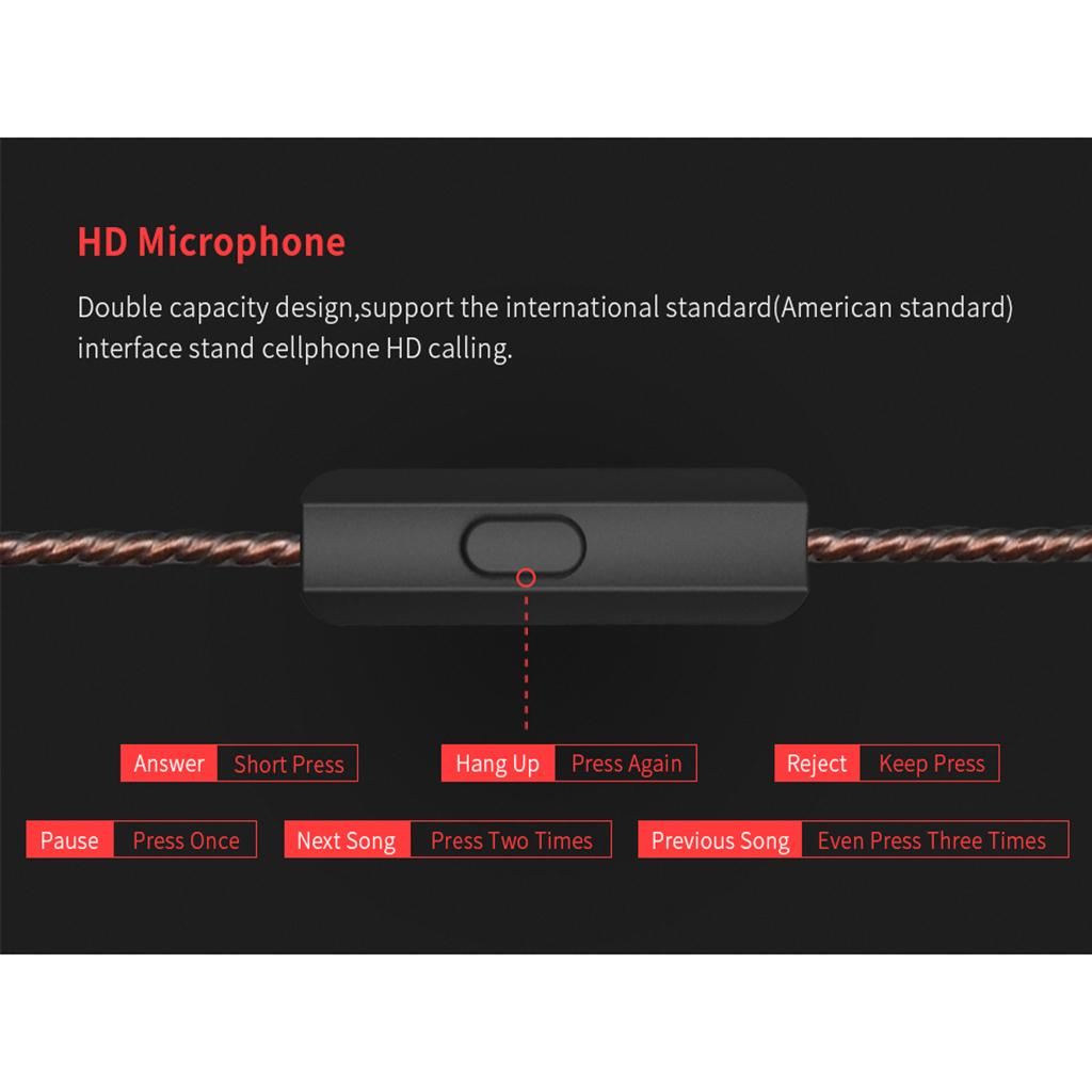 KZ ES4 1DD+1BA  In Ear Earphone Hybrid Headset HIFI Earbuds w/ MIC Black