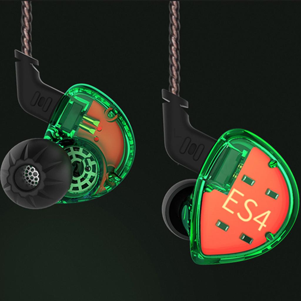 KZ ES4 1DD+1BA  In Ear Earphone Hybrid Headset HIFI Earbuds w/ MIC Green