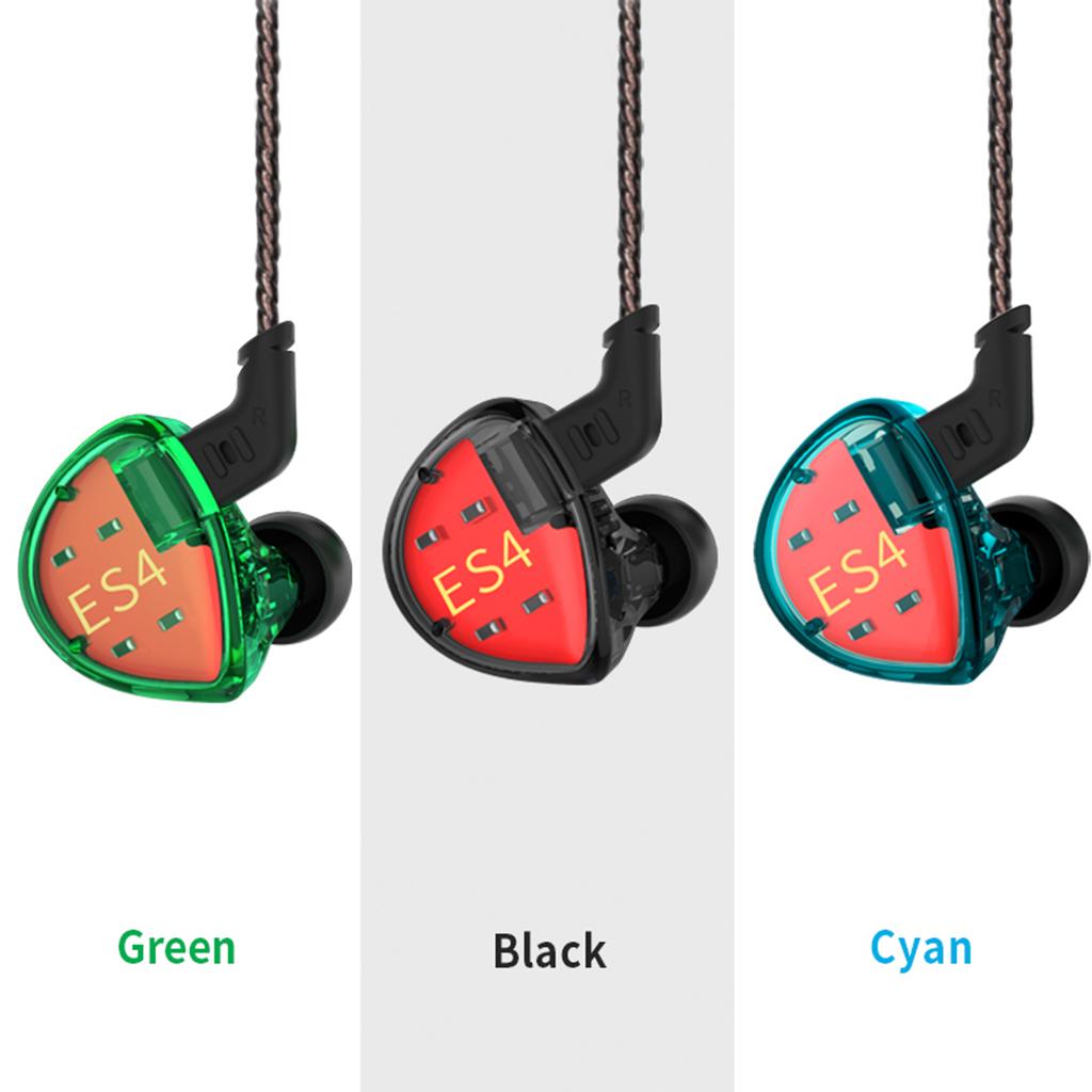 KZ ES4 1DD+1BA  In Ear Earphone Hybrid Headset HIFI Earbuds  Cyan