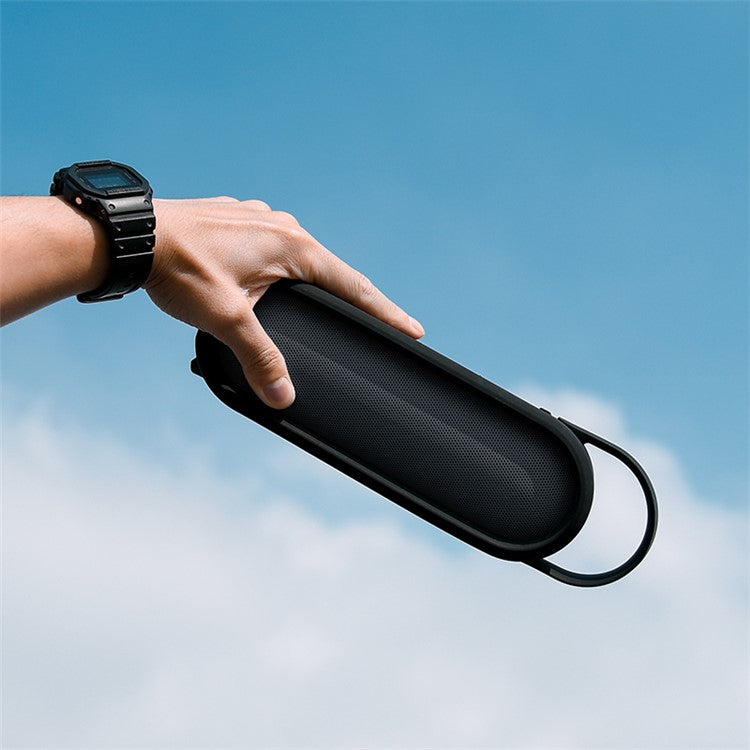 TXESIGN Anti-Scratch Silicone Case for Beats Pill+, Protective Cover Portable Bluetooth Speaker Sleeve with Handle Strap for Carrying - Light Grey