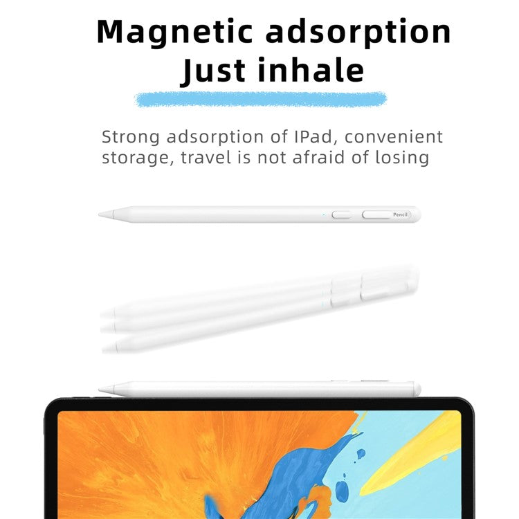 S-IP01 Magnetic Capacitive Pen for iPad , Touch Screen Writing Drawing Stylus Pen Pencil - White