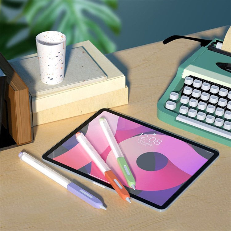 For Apple Pencil Pro / Pencil (2nd Generation) Stylus Pen Silicone Cover Anti-Drop Protective Sleeve - Orange