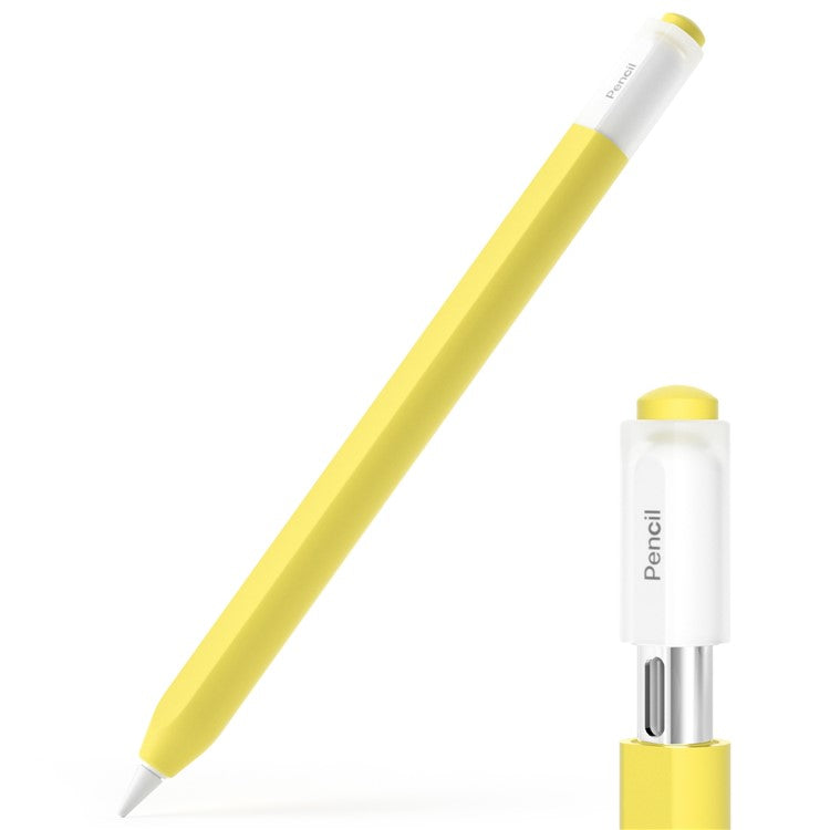 For Apple Pencil (USB-C) Stylish Jelly Silicone Sleeve Stylus Pen Protective Cover - Yellow
