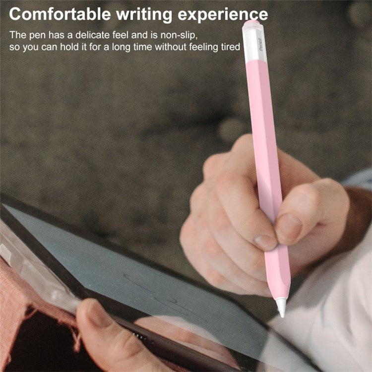 For Apple Pencil (USB-C) Stylish Jelly Silicone Sleeve Stylus Pen Protective Cover - Black