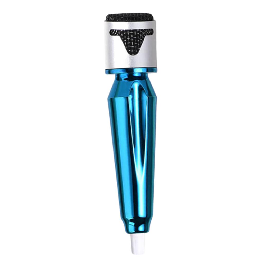 Portable Mini Wired Phone Stereo Microphone for Chatting Singing Blue