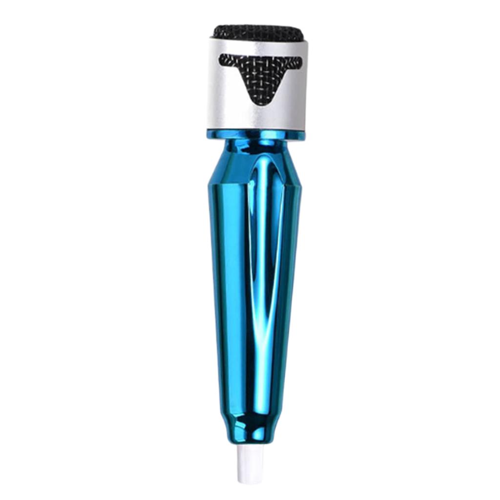 Portable Mini Wired Phone Stereo Microphone for Chatting Singing Blue