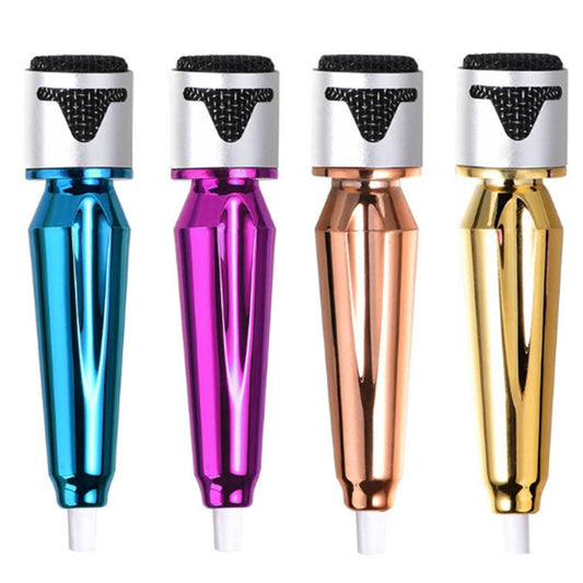 Portable Mini Wired Phone Stereo Microphone for Chatting Singing Rose Gold