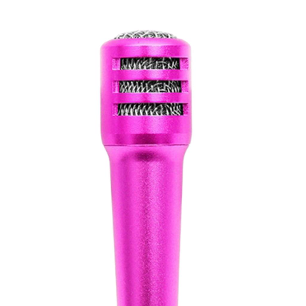 3.5mm Mini Microphone Mic Video Earphones Voice Recording Singing Rose Red