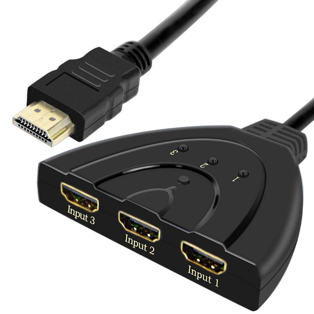 3 Port 1080P HDMI AUTO Switch Splitter Switcher HUB Box Cable for DVD HDTV