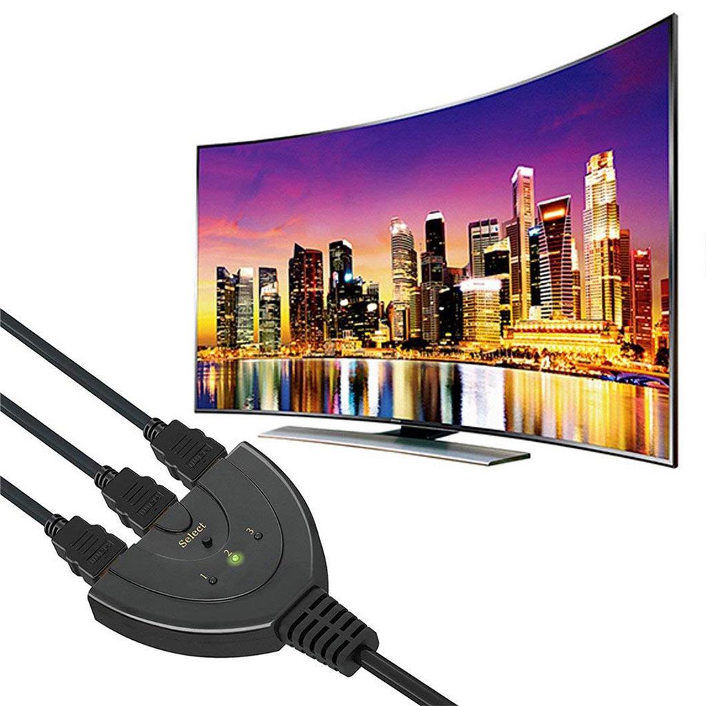 3 Port 1080P HDMI AUTO Switch Splitter Switcher HUB Box Cable for DVD HDTV