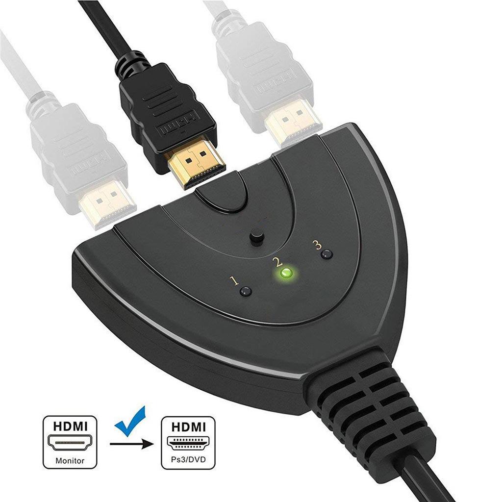 3 Port 1080P HDMI AUTO Switch Splitter Switcher HUB Box Cable for DVD HDTV