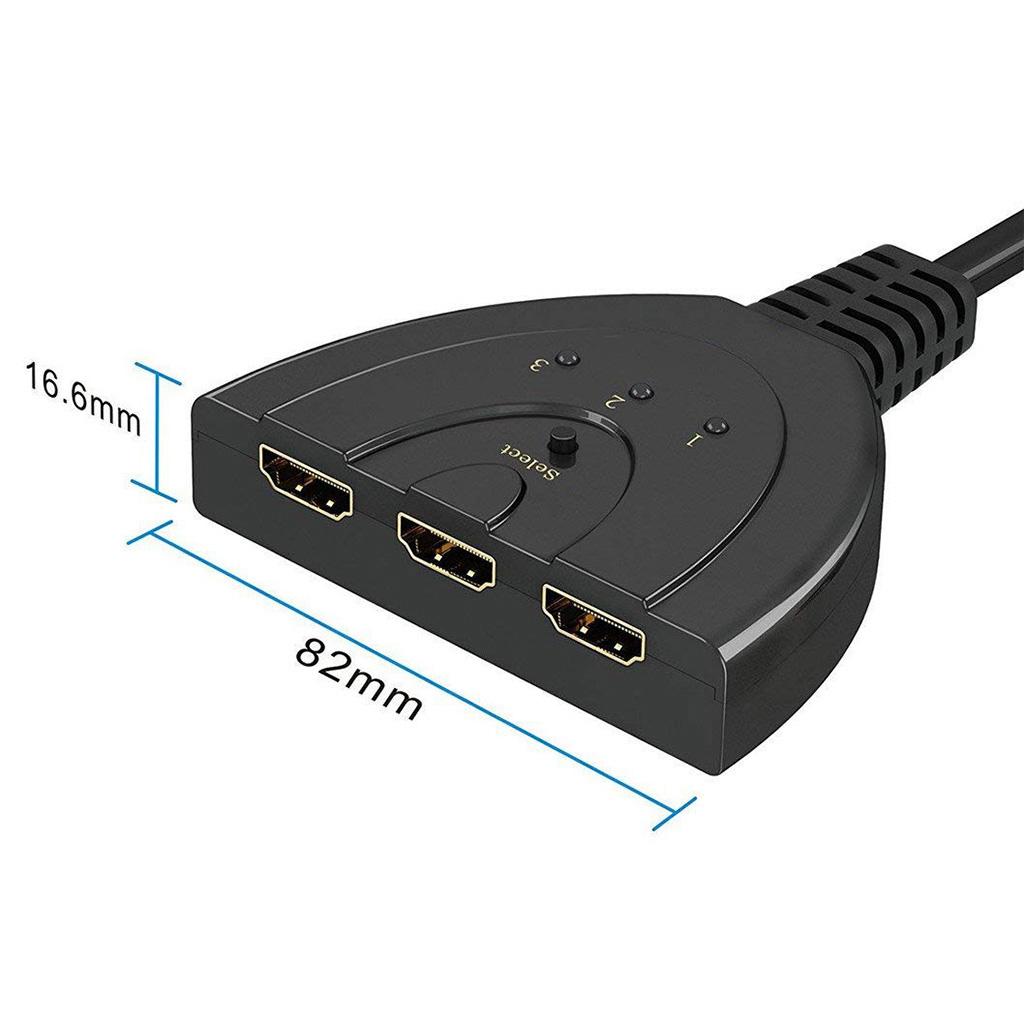 3 Port 1080P HDMI AUTO Switch Splitter Switcher HUB Box Cable for DVD HDTV