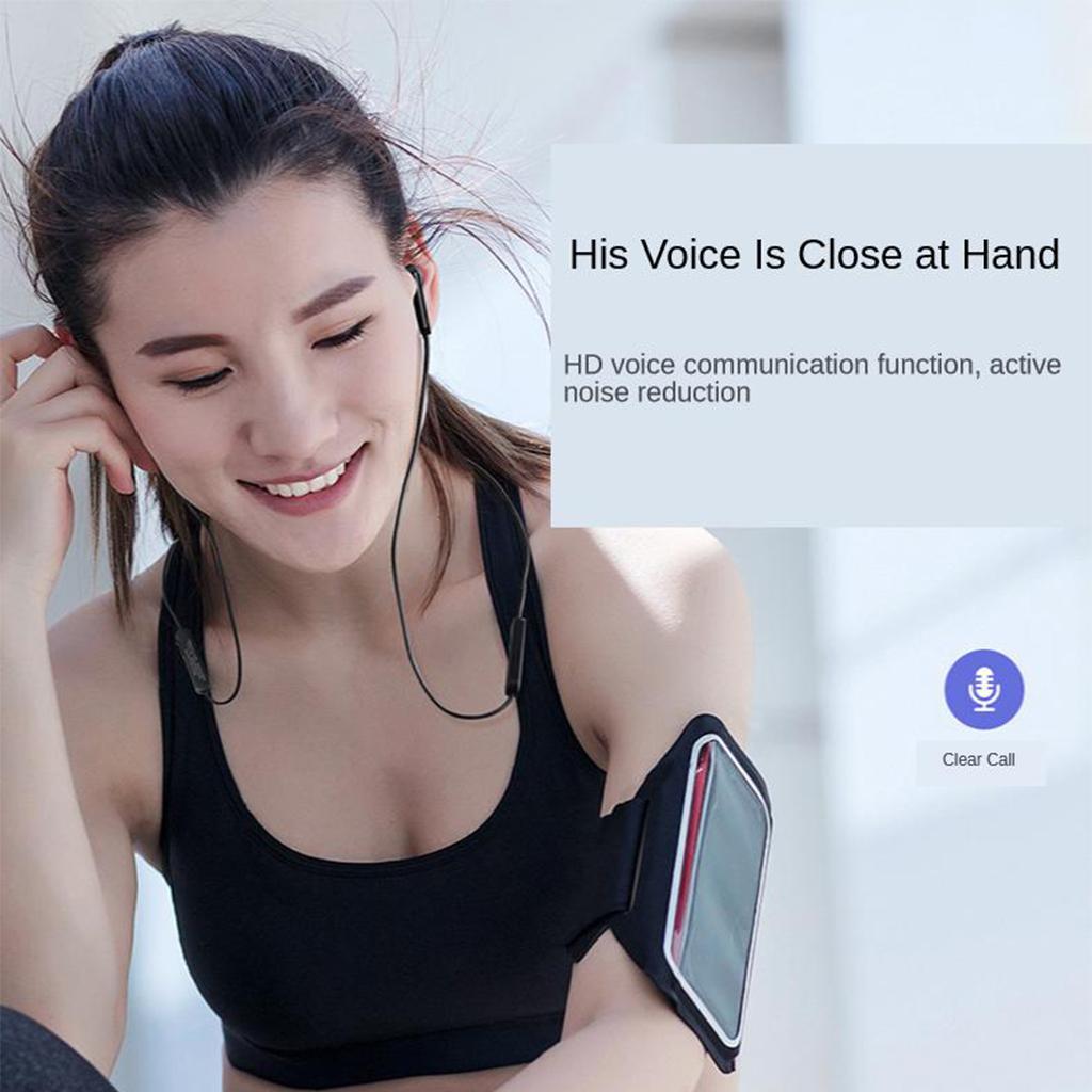 Neckband Sport Bluetooth Earphones Magnet Stereo Heavy Bass Mic Gray