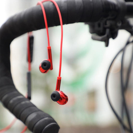 Neckband Sport Bluetooth Earphones Magnet Stereo Heavy Bass w/ Mic Red