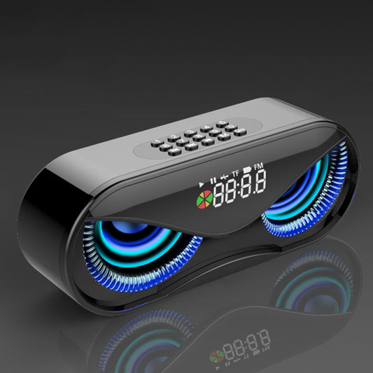 Multifunction Bluetooth5.0 Speaker with FM Radio Clock TF Card Rose Gold