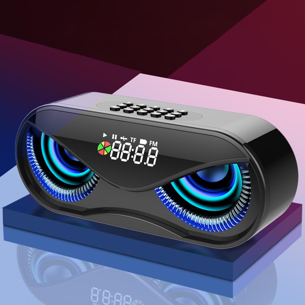 Multifunction Bluetooth5.0 Speaker with FM Radio Clock TF Card Rose Gold