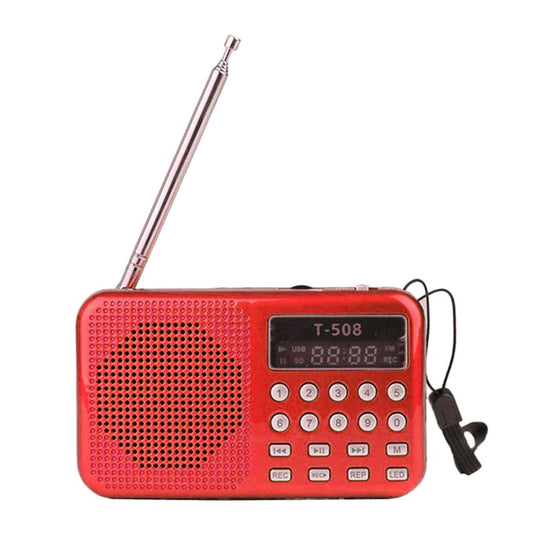 Pocket 2" Screen FM Digital 3W Stereo Speaker MP3 Audio Player  Red