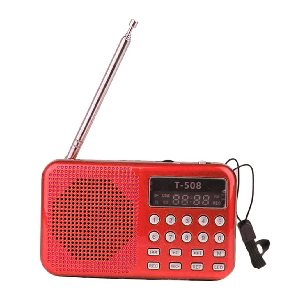 Pocket 2" Screen FM Digital 3W Stereo Speaker MP3 Audio Player  Red
