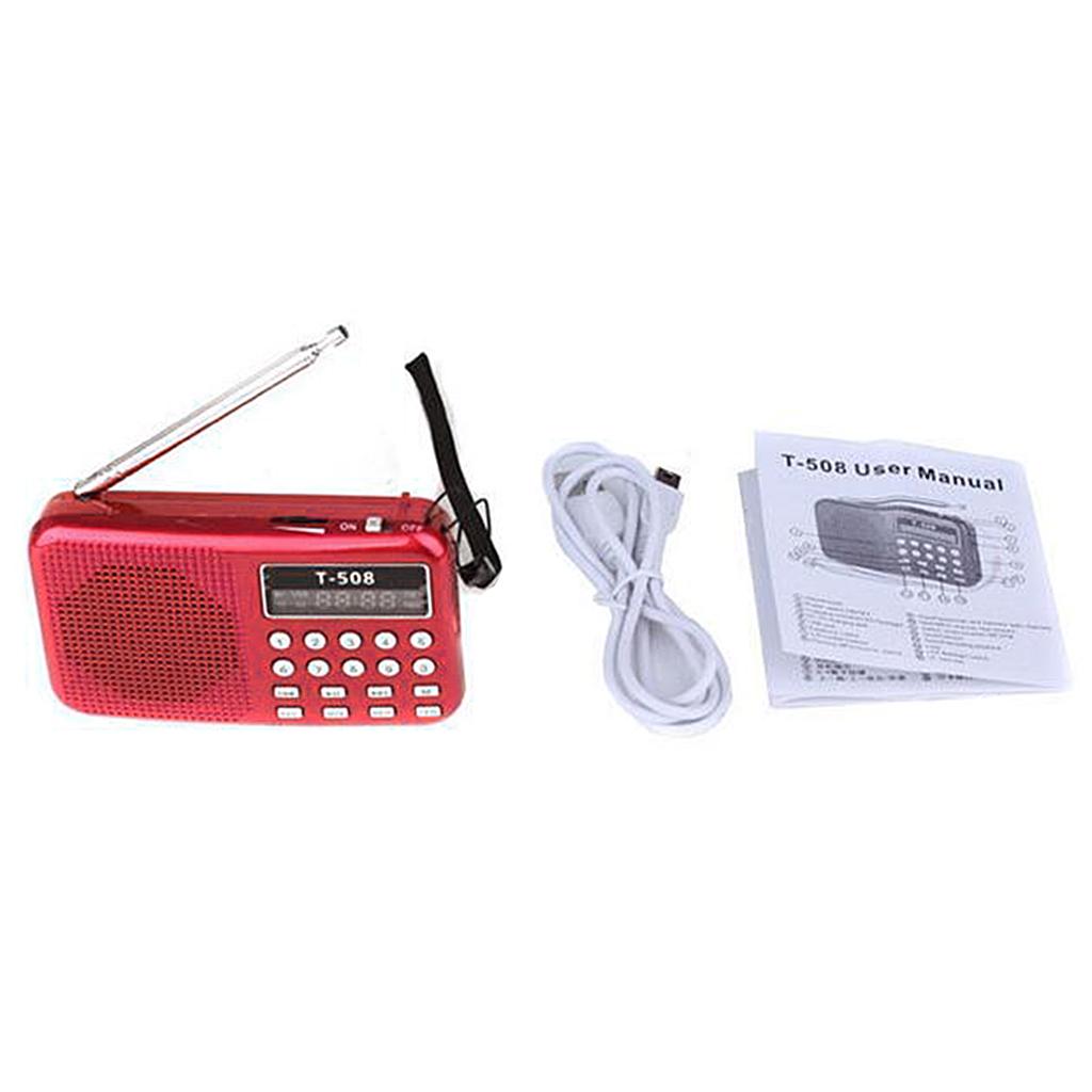 Pocket 2" Screen FM Digital 3W Stereo Speaker MP3 Audio Player  Red