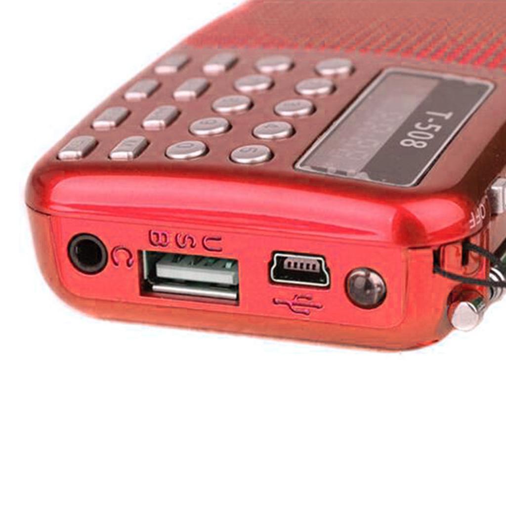 Pocket 2" Screen FM Digital 3W Stereo Speaker MP3 Audio Player  Red